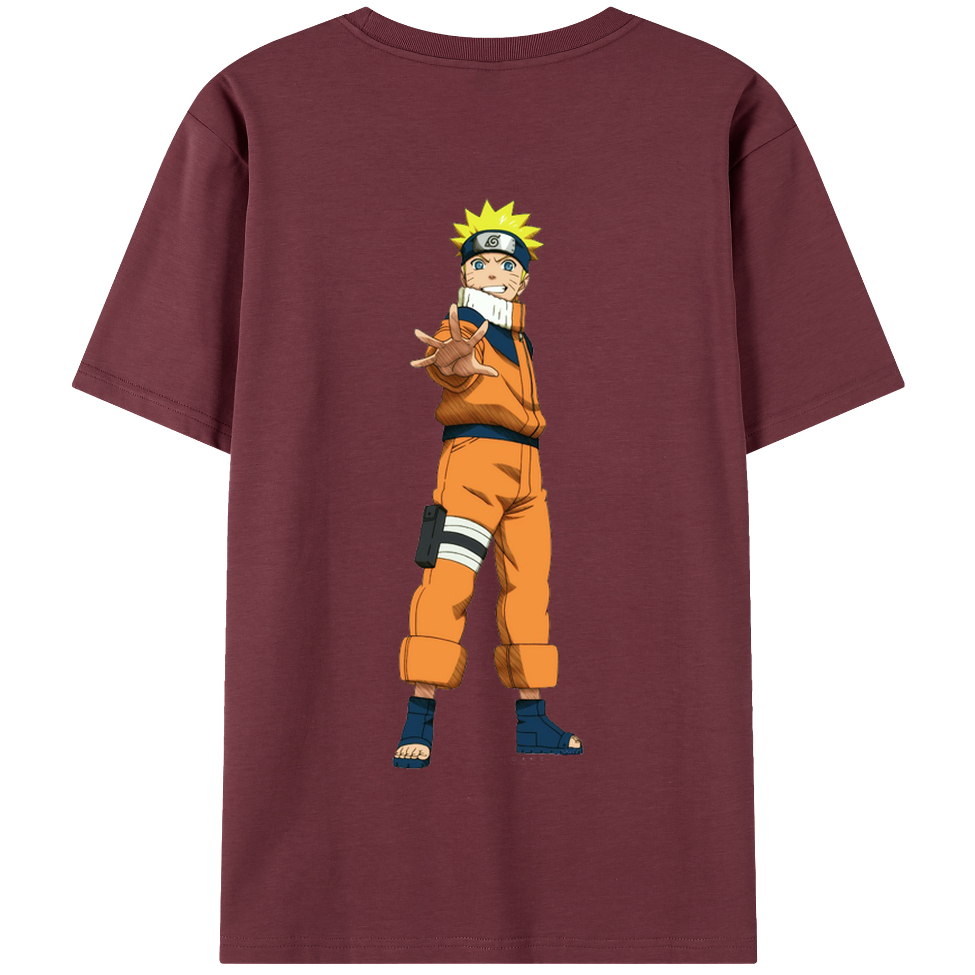 （画像用） NARUTO -ナルト- うずまき ナルト Uzumaki Naruto 綿100％半袖Tシャツ（背面プリント）